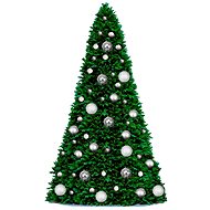 LAALU Christmas tree decorated - BASIC SILVER, 74 ornaments, 500 cm - Christmas Tree