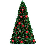 LAALU Christmas tree decorated - BASIC RED, 74 ornaments, 600 cm - Christmas Tree