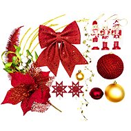 LAALU Christmas ornaments - set RED BALL, for trees up to 100 cm - Christmas Ornaments