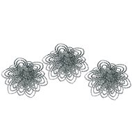 LAALU Set of 3 decorations: flower on clip silver C 12 cm - Christmas Ornaments