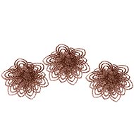 LAALU Set of 3 decorations: flower on clip brown C 12 cm - Christmas Ornaments