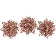 LAALU Set of 3 decorations: flower on clip brown B 12 cm - Christmas Ornaments