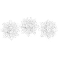 LAALU Set of 3 decorations: flower on clip white A 12 cm - Christmas Ornaments
