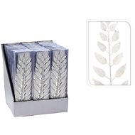 LAALU Set of 3 decorations: white twig with glitter leaves 3,2 x 7,5 cm - Artificial Flower