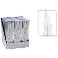 LAALU Set of 3 decorations: white twig with fern glitters 3,2 x 7,5 cm - Artificial Flower