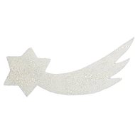LAALU Christmas decoration - foam comet with glitters, white, 30 x 12 cm - Christmas Decoration