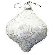 LAALU Christmas ornaments - flask, white with glitters, 6 cm - Christmas Ornaments