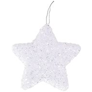 LAALU Christmas decorations - star, white with glitters, 10 cm - Christmas Ornaments