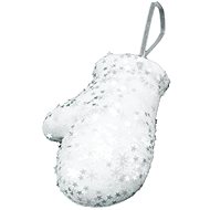 LAALU Christmas ornaments - glove, white with glitters, 10 cm - Christmas Ornaments