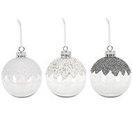 LAALU Christmas ornaments - balls, clear with sequins, diameter 20 cm, 3 pcs - Christmas Ornaments