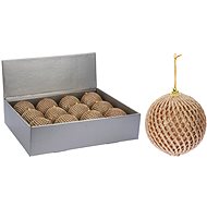 LAALU Christmas decorations - ball with netting, champagne, diameter 10 cm, 12 pcs - Christmas Ornaments
