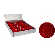LAALU Christmas decorations - balls with netting, red, diameter 10 cm, 12 pcs - Christmas Ornaments