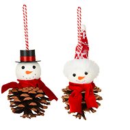 LAALU Christmas ornaments - snowman, 9 cm, 2 pcs - Christmas Ornaments