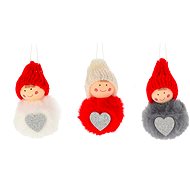 LAALU Christmas ornaments - girl with heart, 9 cm, 2 pcs - Christmas Ornaments