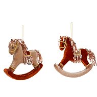 LAALU Christmas ornaments - rocking horse, brown, 17 cm, 2 pcs - Christmas Ornaments