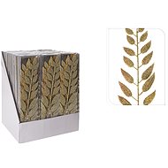 LAALU Set of 3 decorations: champagne twig with glitter leaves 3,2 x 7,5 cm - Artificial Flower