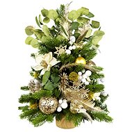 LAALU Christmas tree decorated with LED lights - LIGHT CHAMPAGNE II, 50 ornaments, 60 cm - Christmas Tree