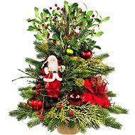 LAALU Christmas tree decorated with LED lights - SANTA II, 26 ornaments, 60 cm - Christmas Tree