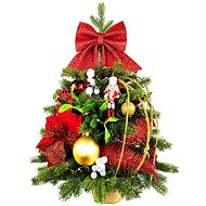 LAALU Christmas tree decorated with LED lights - RED BOWER II, 34 ornaments, 60 cm - Christmas Tree