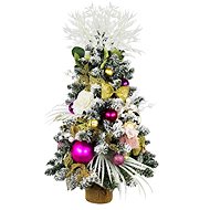 LAALU Christmas tree decorated with LED lights - PINK DECORATIONS, 37 ornaments, 60 cm - Christmas Tree