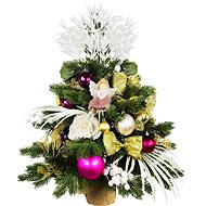 LAALU Christmas tree decorated with LED lights - PINK DECORATIONS II, 37 ornaments, 60 cm - Christmas Tree