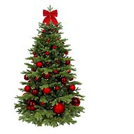 LAALU Christmas tree decorated - RED CHRISTMAS II, 85 ornaments, 240 cm - Christmas Tree