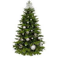 LAALU Christmas tree decorated - SILVER CHRISTMAS II, 73 ornaments, 210 cm - Christmas Tree