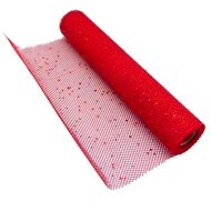 LAALU Christmas decoration - mesh roll with glitter, red, 36 cm x 500 cm - Christmas Decoration