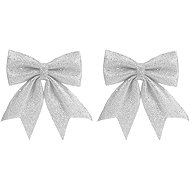 LAALU Silver bow tie with glitters, 20 × 24 cm, 2 pcs - Christmas Ornaments