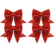 LAALU Red bow tie, 12 × 13 cm, 4 pcs - Christmas Ornaments