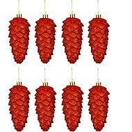 LAALU Christmas decorations - cones, red, 11 cm, 8 pcs - Christmas Ornaments