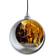 LAALU Christmas decorations - LED ball, silver, 13 cm - Christmas Lights