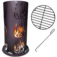 Lex Decorative fire barrel with grate, poker , 80 cm - Grill