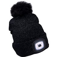 EXTOL LIGHT cap with headband, black with glitter and pompom, 43196 - Winter Hat