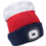 EXTOL LIGHT Cap with headlamp, white/red/blue, 43450 - Winter Hat