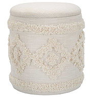 Mauro Ferretti Stool with storage, round, diameter 35 cm, beige - Ottoman
