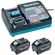 Makita Li-ion XGT 40V 2 × BL4050F + DC40RA - Charger and Spare Batteries