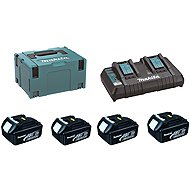 MAKITA Li-ion LXT 18V 4 × battery 3.0Ah BL1830B + double charger DC18RD + Makpac - Charger and Spare Batteries