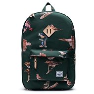 HERSCHEL Heritage Dark Green Birds - Městský batoh