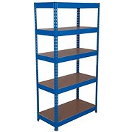 MANUTAN Basic, 176 x 90 x 60cm, 175kg/shelf, 5 chipboard shelves, blue - Shelving Unit