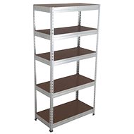MANUTAN Basic, 176 x 900 x 60cm, 175kg/shelf, 5 chipboard shelves, galvanised - Shelving Unit