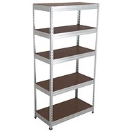 MANUTAN Basic, 176 x 120 x 30cm, 175kg/shelf, 5 chipboard shelves, galvanised - Shelving Unit