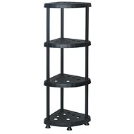MANUTAN, basic, 136 x 39.2 x 39.2cm, 4 shelves, black - Shelving Unit