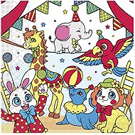 Mank Paper Napkins 600 pcs, 1/4 fold, Circus - Paper Napkins
