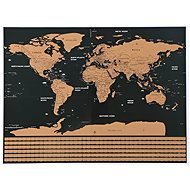 Malatec Velká stírací mapa světa s vlajkami Deluxe 82 × 59 cm černá - Map