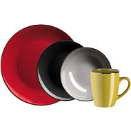 MÄSER 16-Piece Dining Set Mixed Colours METALLIC RIM - Dish Set