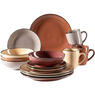 MÄSER set mixed colours 16 d. METALLIC RIM - Dish Set