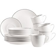 Mäser Coffee set 225 ml 18 pcs, white with black rim FELISE - Dish Set