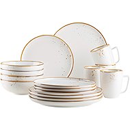 Mäser Dining set 16 pieces, with brown rim PINTAR - Dish Set