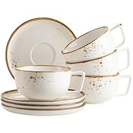 Mäser Coffee set 200 ml 8 pcs, white with brown dots PINTAR - Set of Cups